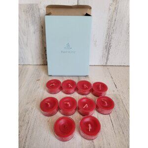 PartyLite cinnamon Bayberry tea light red candle set